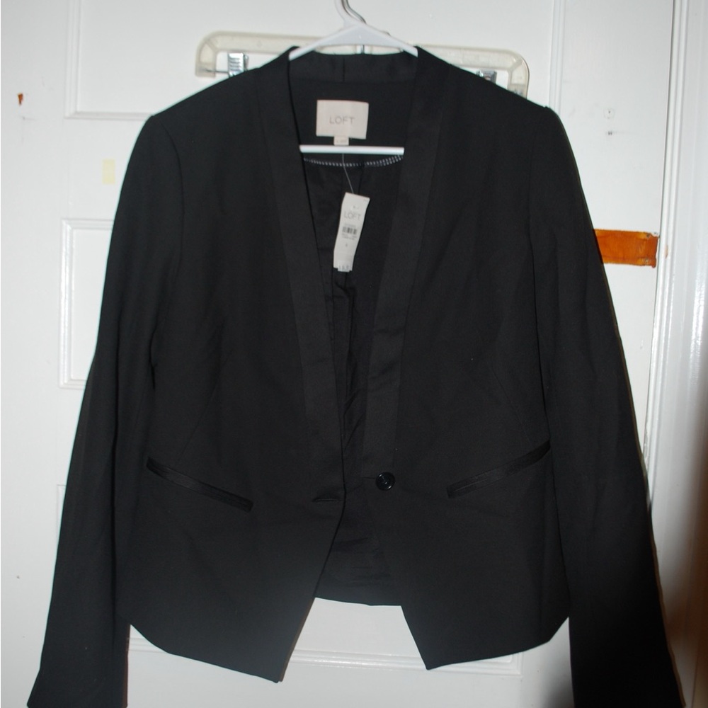 LOFT Black Blazer Structured Minimalist Design